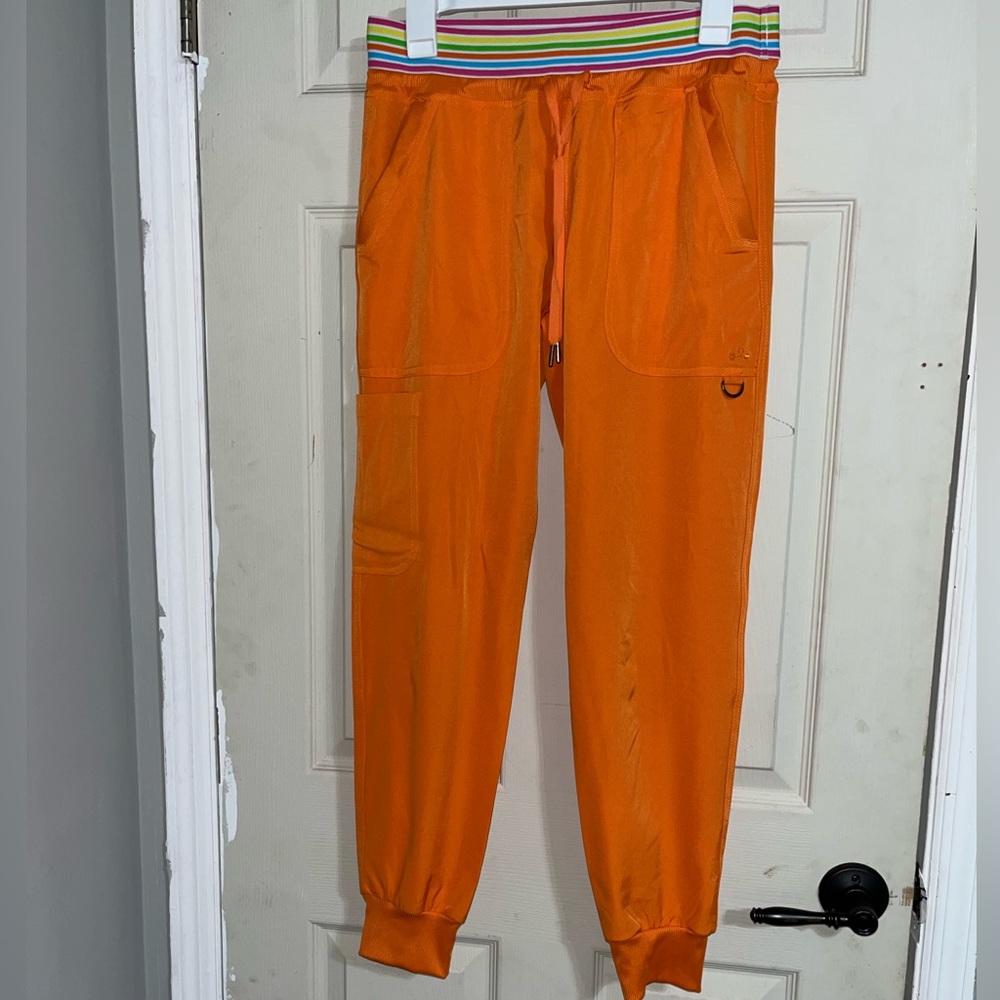 Orange scrub joggers